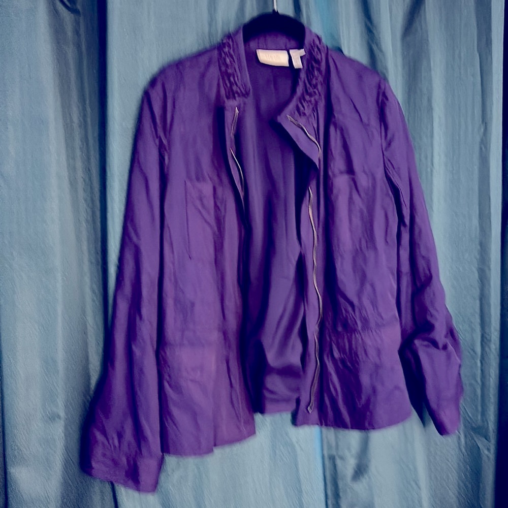 Women’s Chicos jacket size 2 (12-14) Purple zip up - Picture 3 of 15